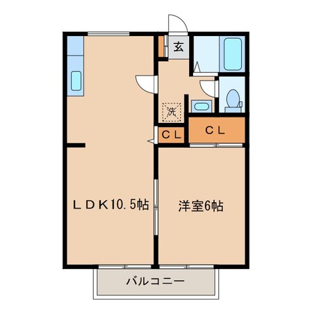 パステルメゾン柳Eの物件間取画像